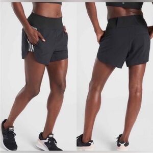 Athleta Ascender Side Stripe Shorts Black 6 Women Workout Hiking Camping Outdoor